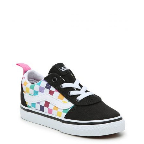 Vans Skate Shoe Rainbow Checkered Toddler Size 5 Off The wall - Picture 1 of 4